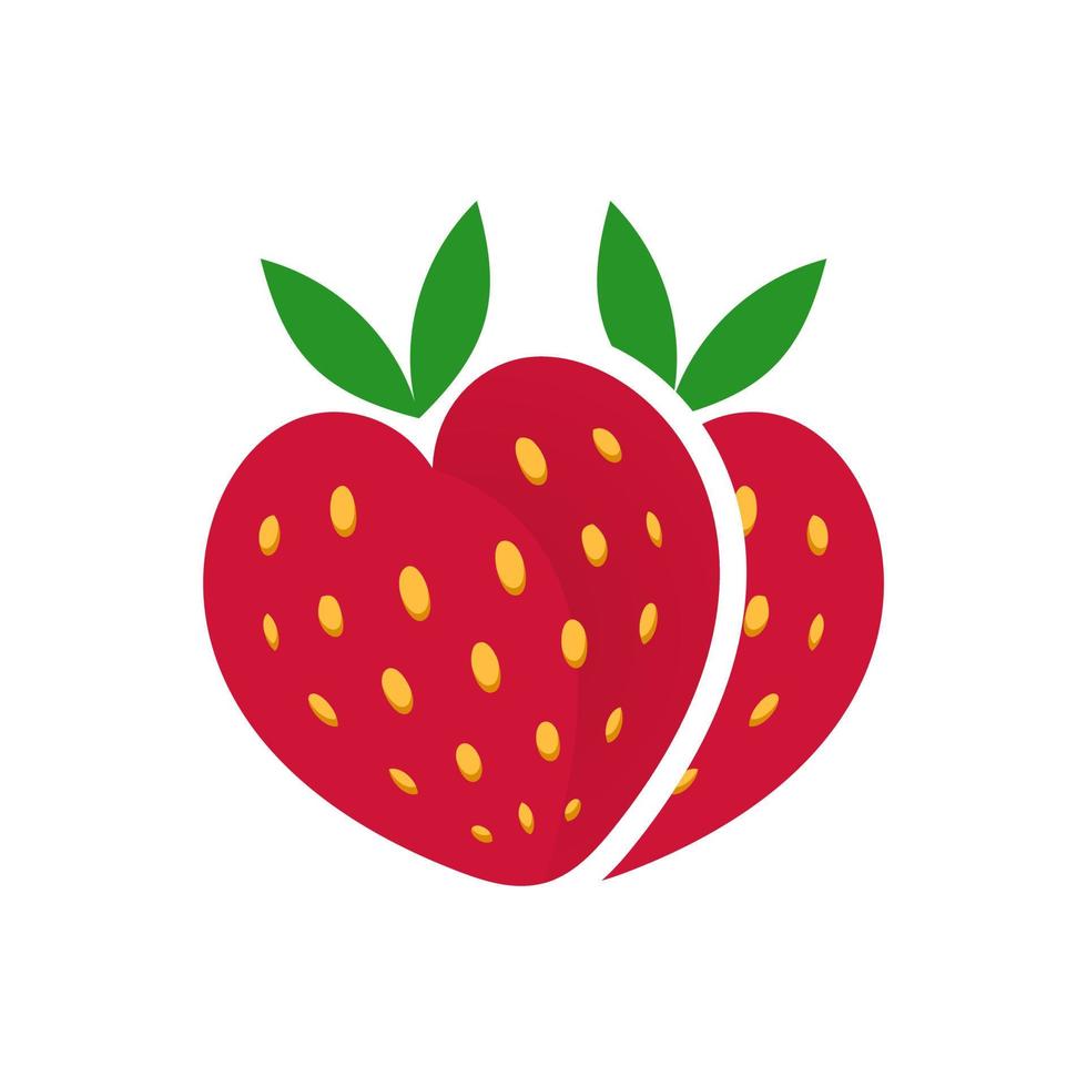 Erdbeer-Obst-Design-Logo-Vektor vektor