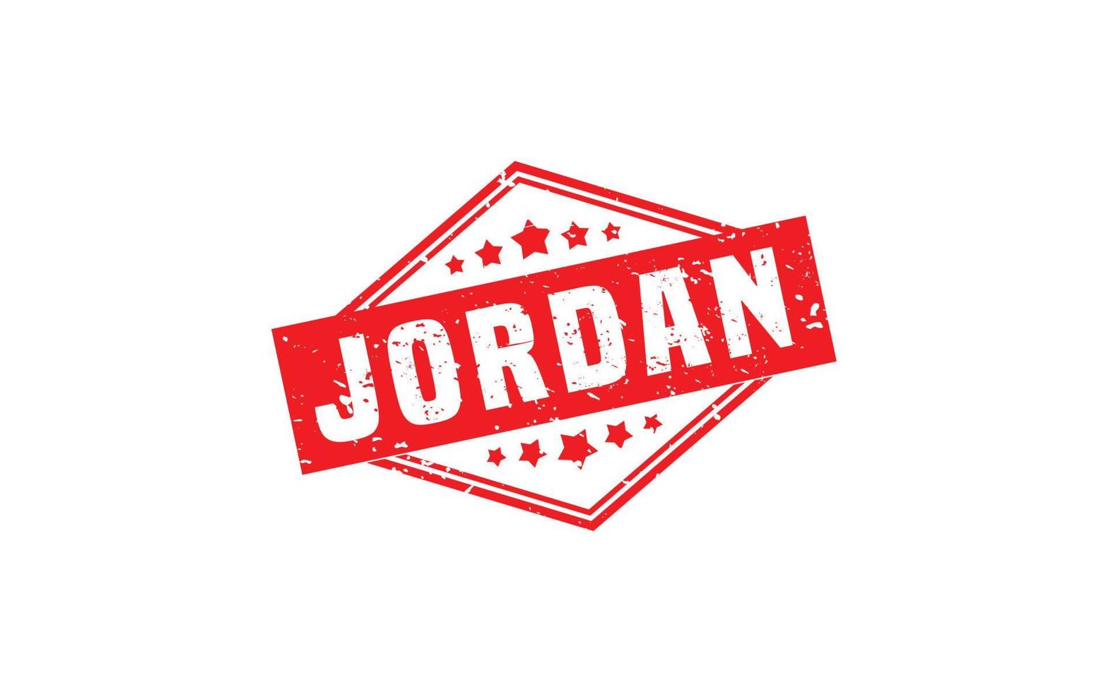 Jordan Stempelgummi mit Grunge-Stil auf weißem Hintergrund vektor