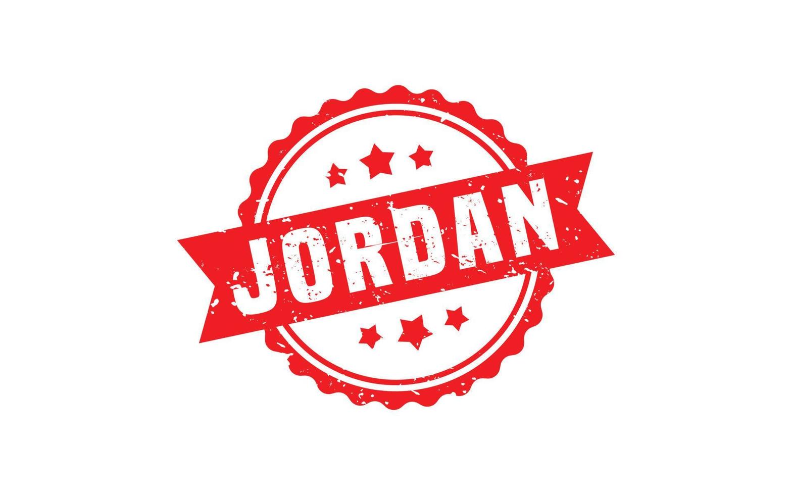 Jordan Stempelgummi mit Grunge-Stil auf weißem Hintergrund vektor
