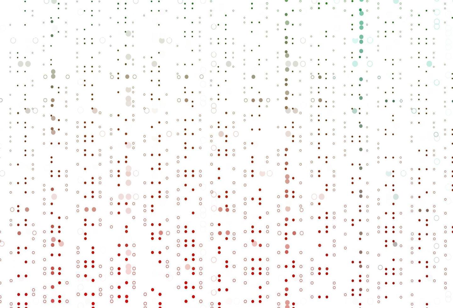 ljusgrön, röd vektorbakgrund med prickar. vektor