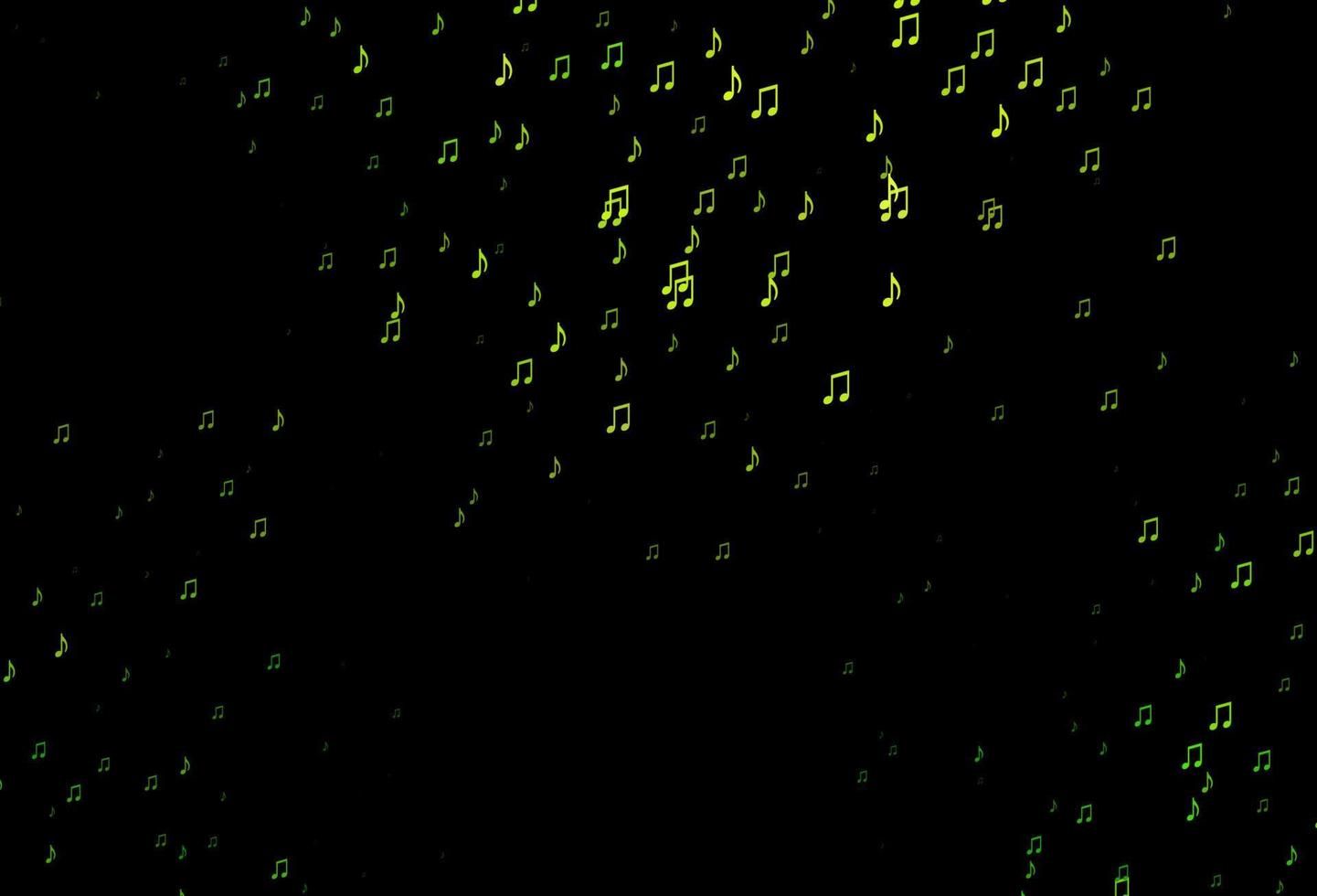 dunkelgrüne Vektorvorlage mit musikalischen Symbolen. vektor