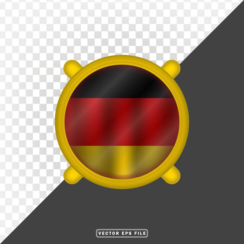 3D Deutschland Nation Landesflagge mit Grenzkreisschild vektor