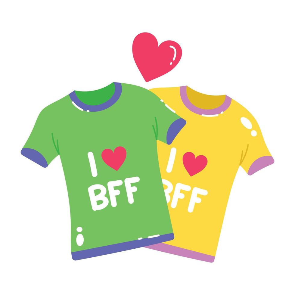 trendig bff shirts vektor