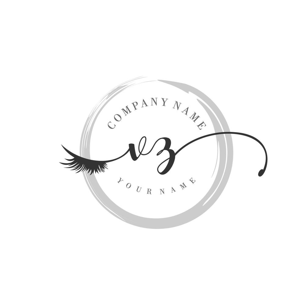 första vz logotyp handstil skönhet salong mode modern lyx monogram vektor