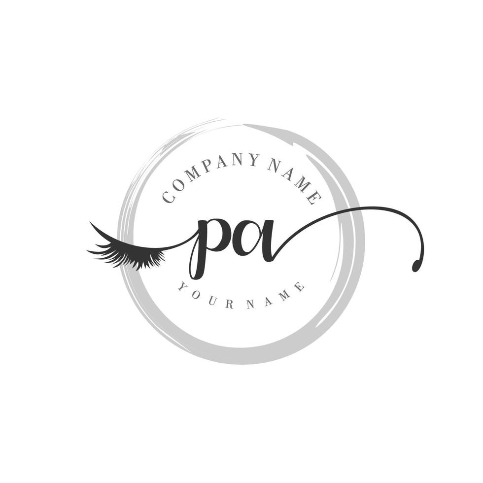 anfängliches pa logo handschrift schönheitssalon mode modernes luxusmonogramm vektor