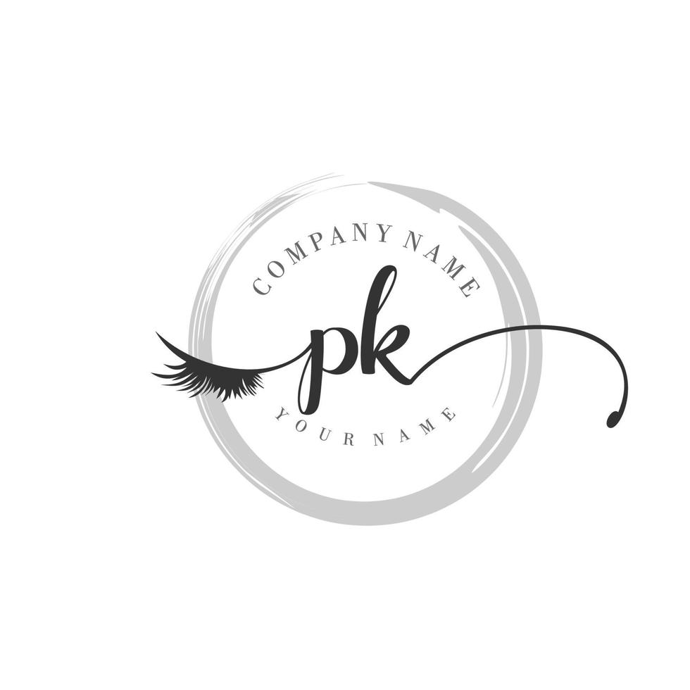 initial pk logo handschrift schönheitssalon mode modernes luxusmonogramm vektor