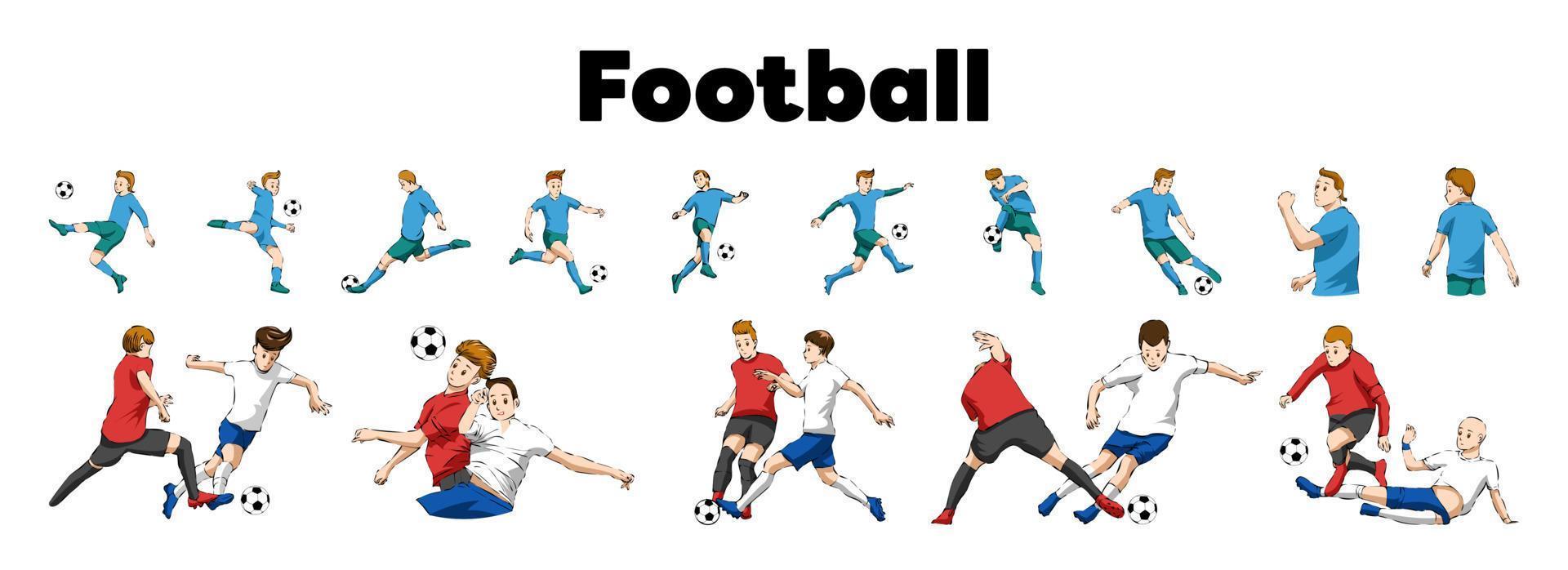 Grafik-Clipart-Design der Fußball-Vektorset-Sammlung vektor
