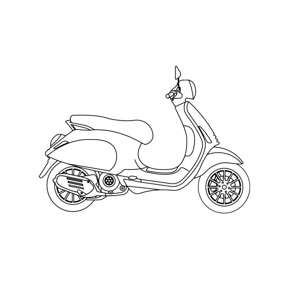 vektorillustration der scooter-grundrissskizze vektor