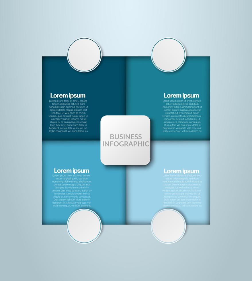 Business-Infografik. moderne Infografik-Vorlage. abstraktes Diagramm mit 4 Schritten, Optionen, Teilen oder Prozessen. Vektorgeschäftsvorlage für die Präsentation. kreatives konzept für infografik vektor