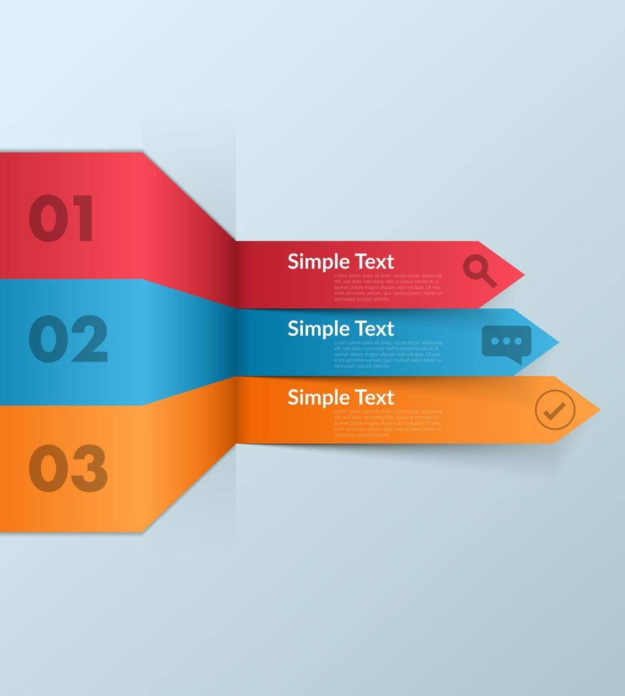 Vektorperspektive Infografik. Präsentationsvorlage. 3 Schrittoptionen. Diagrammkonzept. Vektorgeschäftsvorlage für die Präsentation. kreatives konzept für infografik vektor