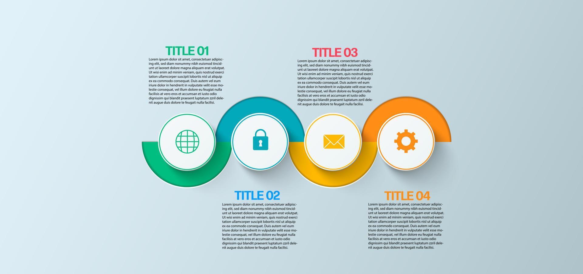 Business-Infografik. Timeline-Infografik-Designvektor. abstrakte Infografik-Optionsvorlage. Vektor-Illustration. Geschäftskonzept mit 4 Optionen, Schritten oder Prozessen. vektor