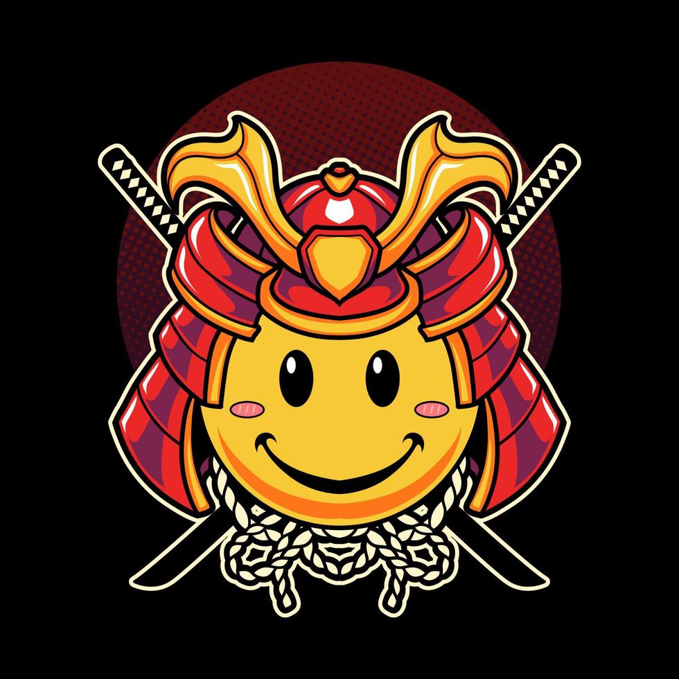 süßes Samurai-Emoji vektor