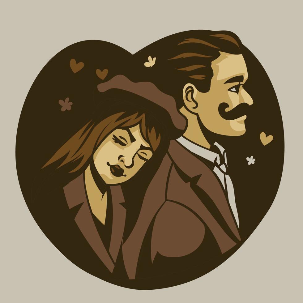 vintage illustration valentinstag vektor