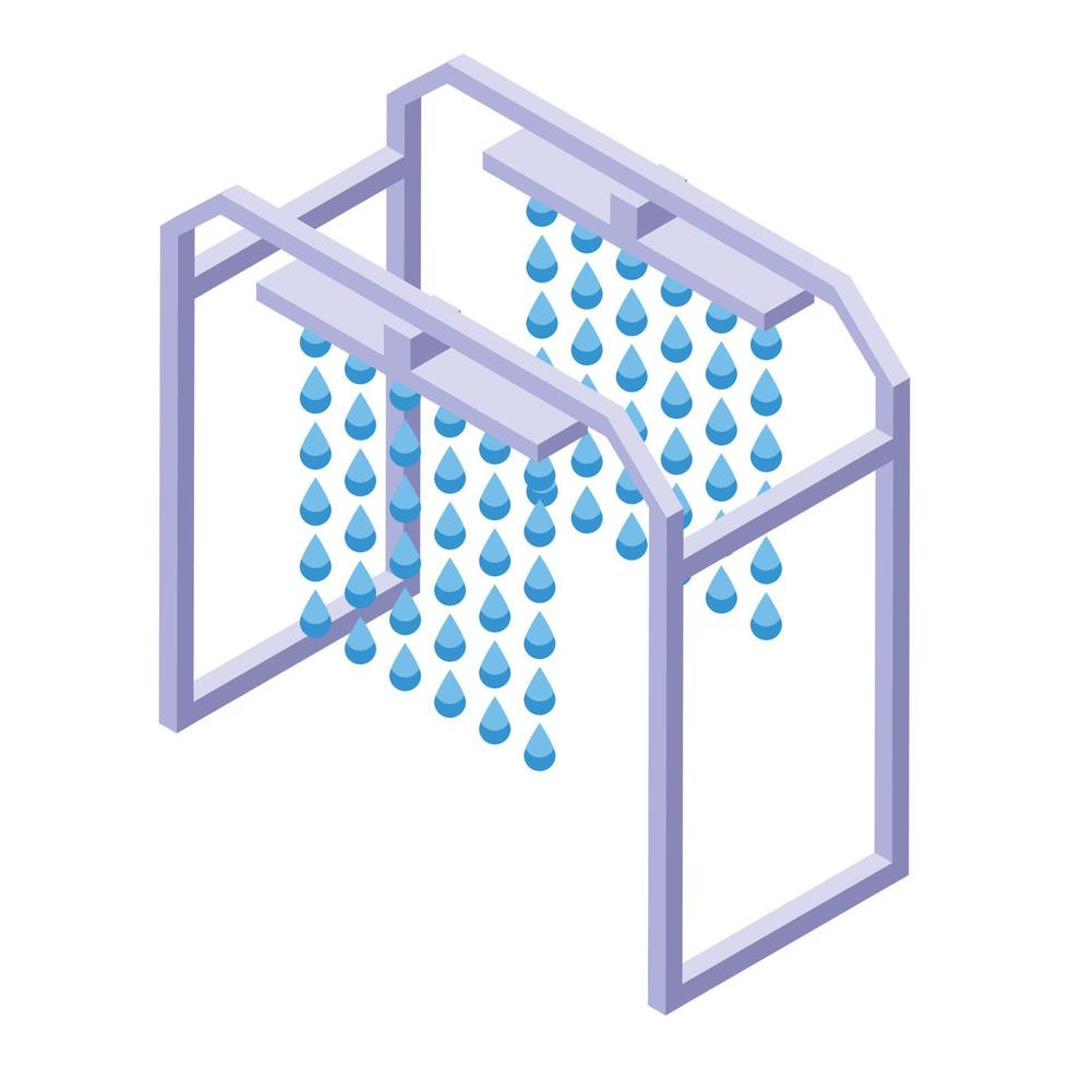 isometrischer vektor des automatisierten autowasch-regensymbols. automatische Reinigung