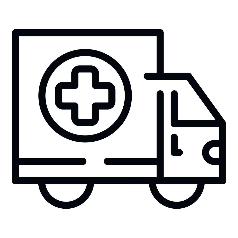 Umrissvektor für das medizinische LKW-Symbol. Klinik Gesundheit vektor