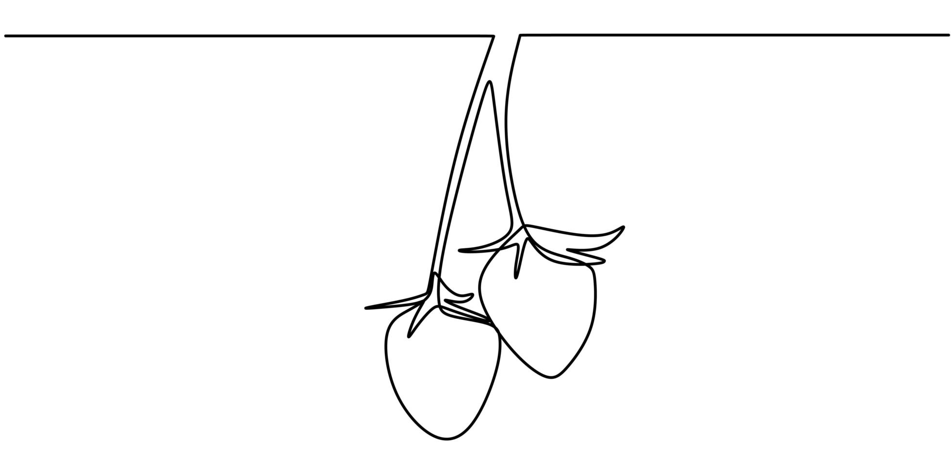 kontinuerlig linje jordgubbe för livsmedelsbutik. vektor