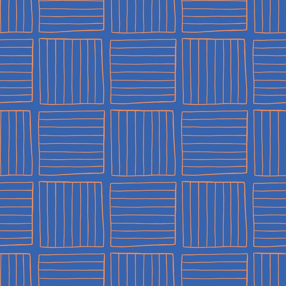 Vektor nahtlose Textur Hintergrundmuster. handgezeichnete, blaue, orange Farben.