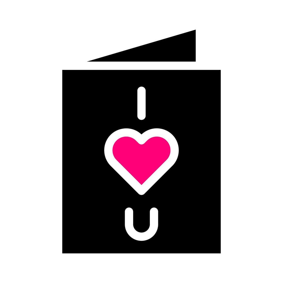 Kartensymbol solide schwarz rosa Stil Valentinstag Illustration Vektorelement und Symbol perfekt. vektor