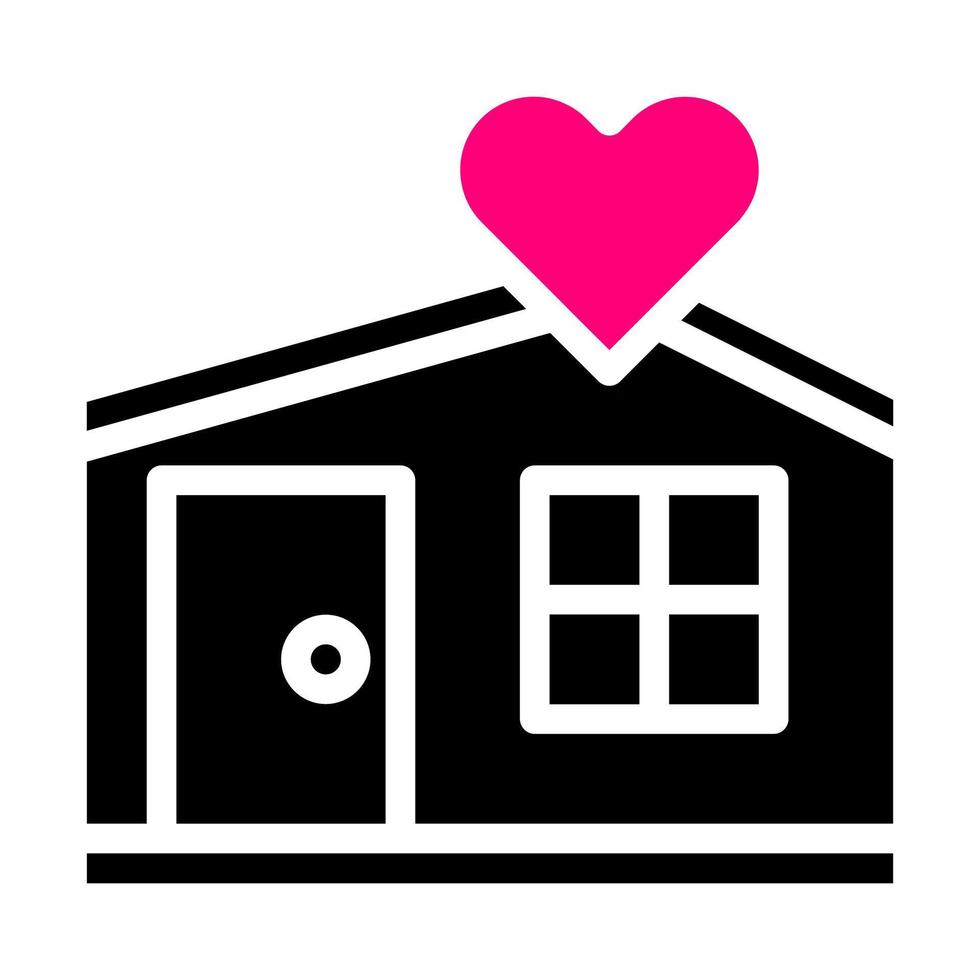 hus ikon fast svart rosa stil valentine illustration vektor element och symbol perfekt.
