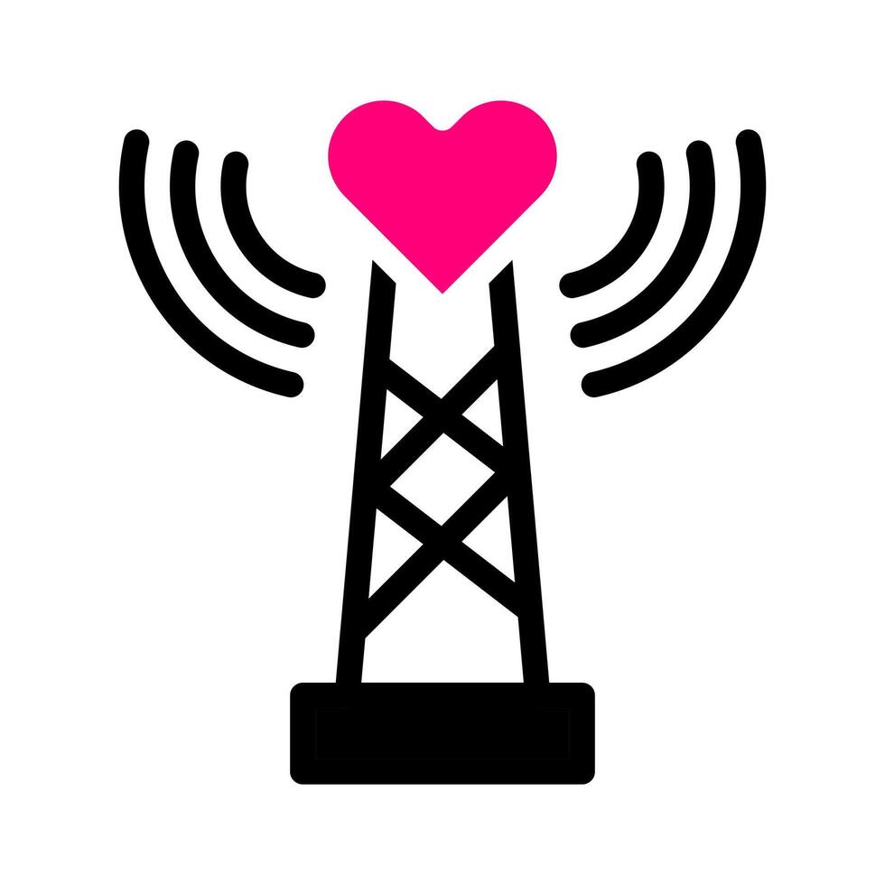 signal ikon fast svart rosa stil valentine illustration vektor element och symbol perfekt.