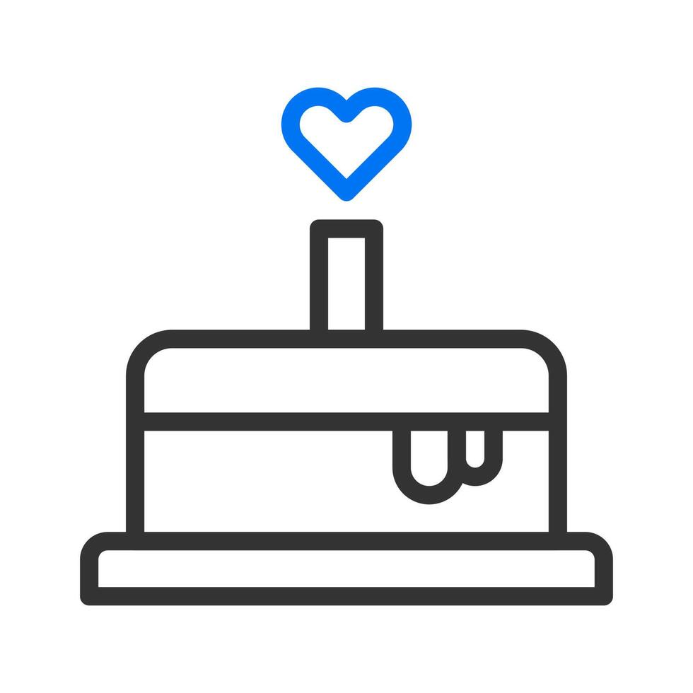 kaka ikon blå grå stil valentine illustration vektor element och symbol perfekt.