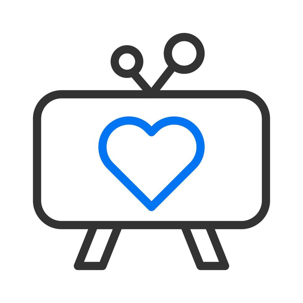 tv-symbol blau grau stil valentine illustration vektorelement und symbol perfekt. vektor