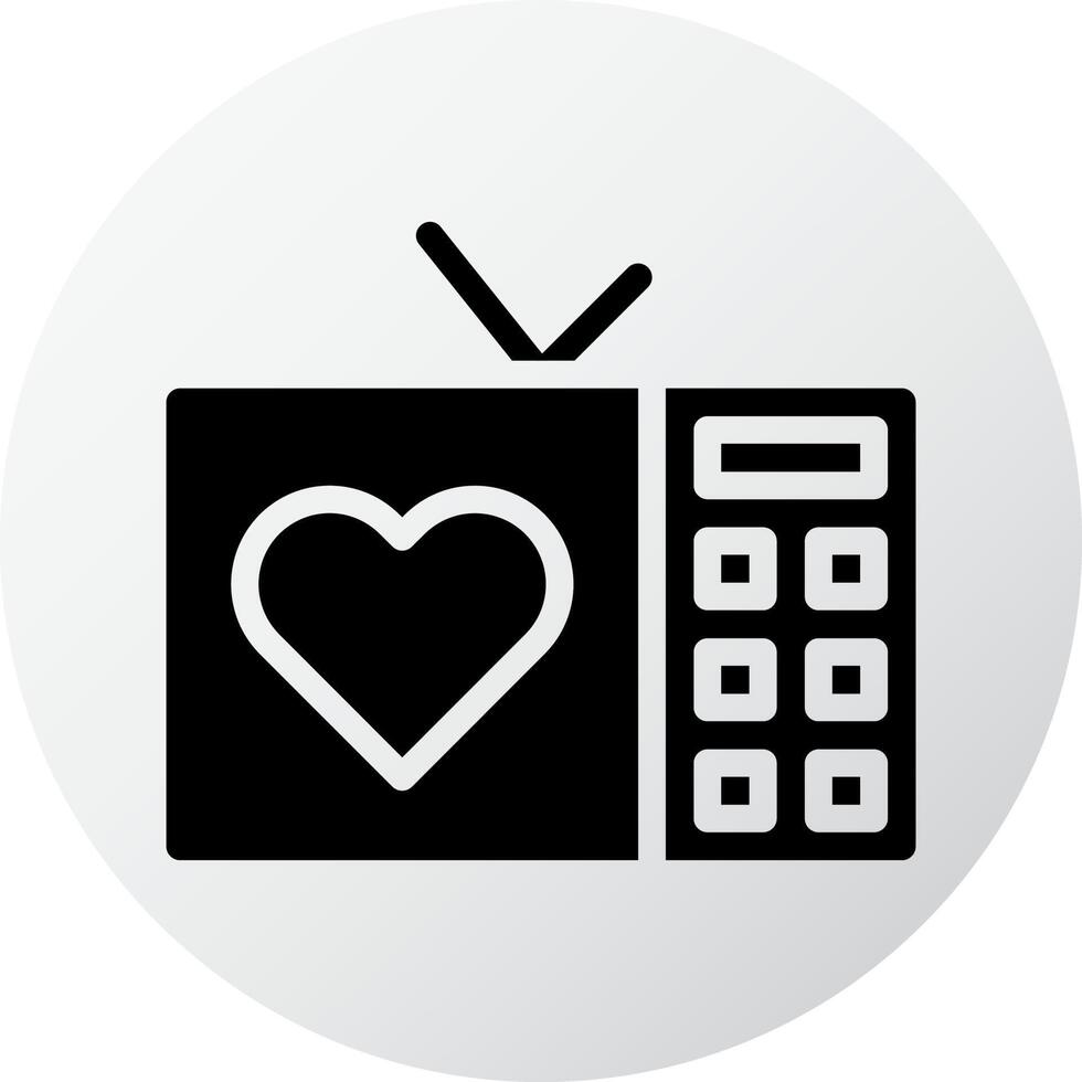 TV ikon fylld svart vit stil valentine illustration vektor element och symbol perfekt.