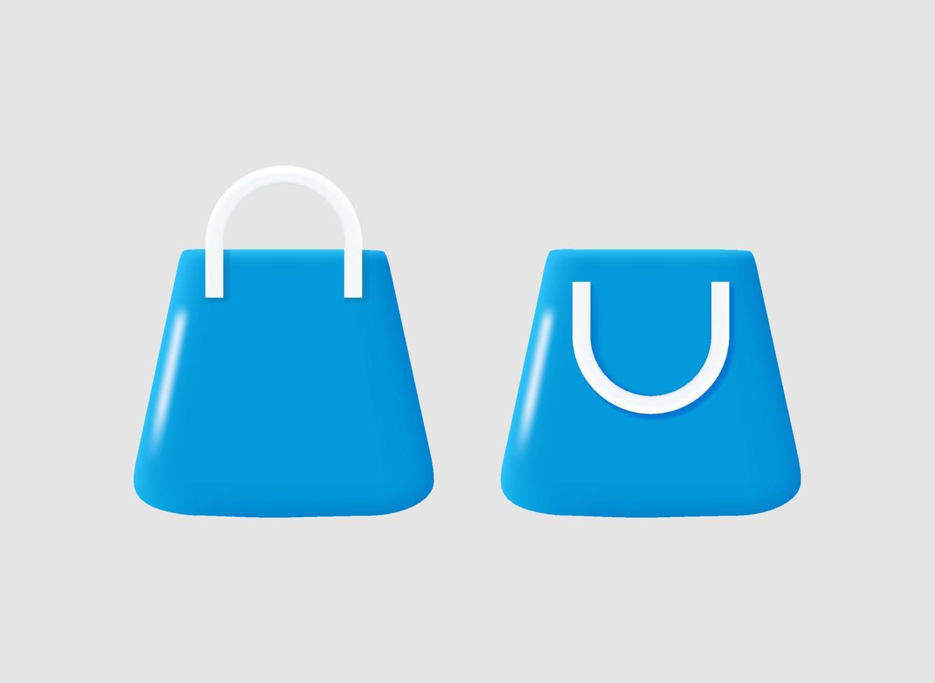 Einkaufstaschenikonen getrennt auf Weiß. 3D-Vektor-Illustration vektor