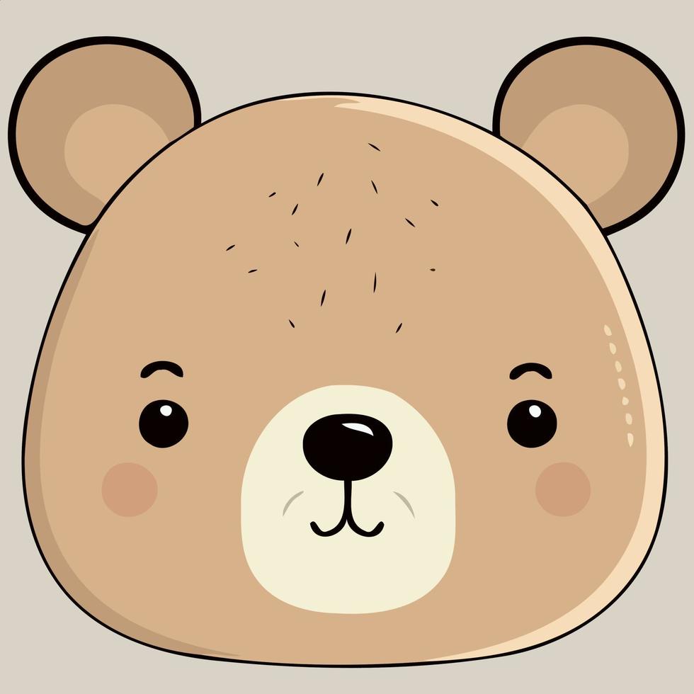 brun Björn däggdjur djur- huvud vektor