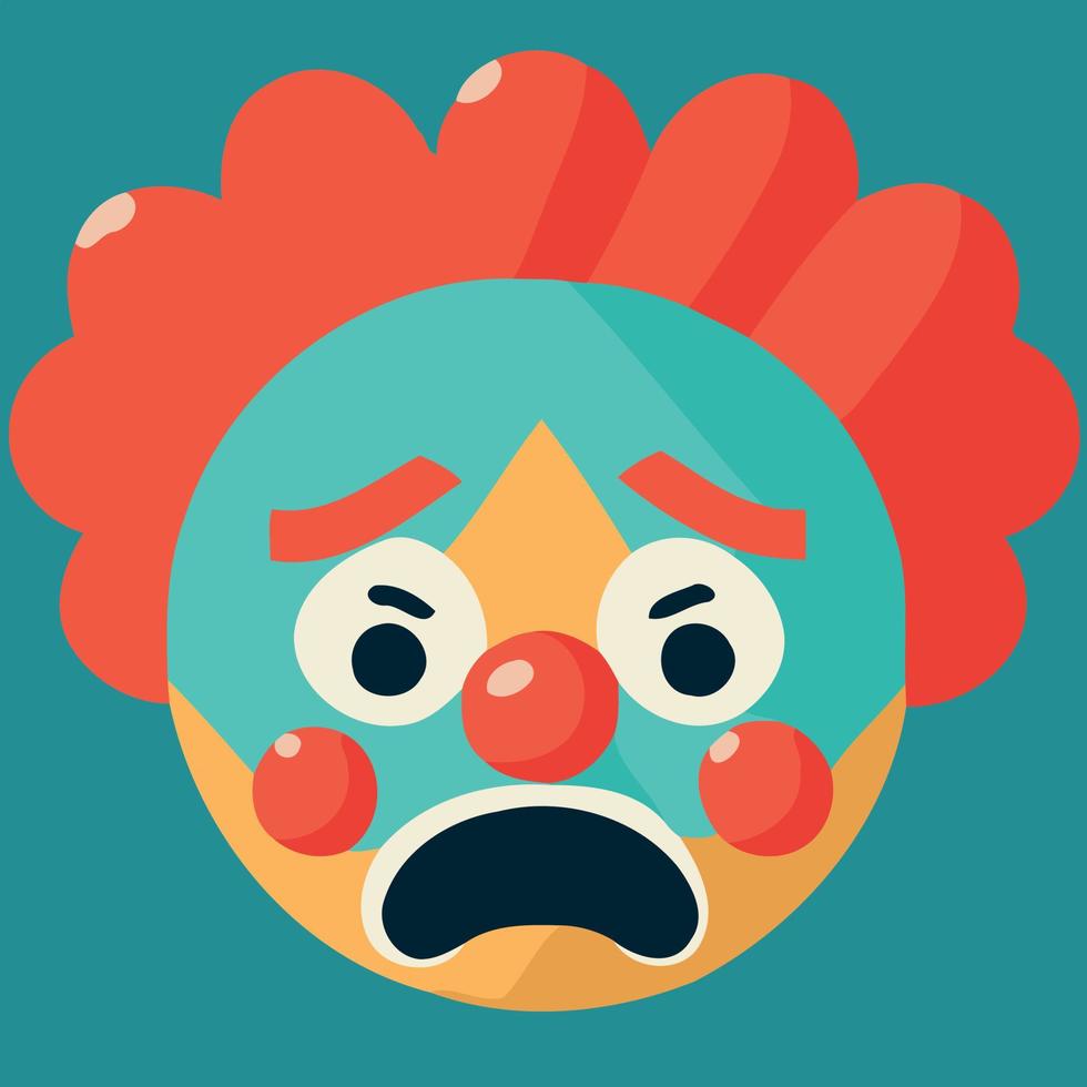 ansikte av person i clown kostym vektor