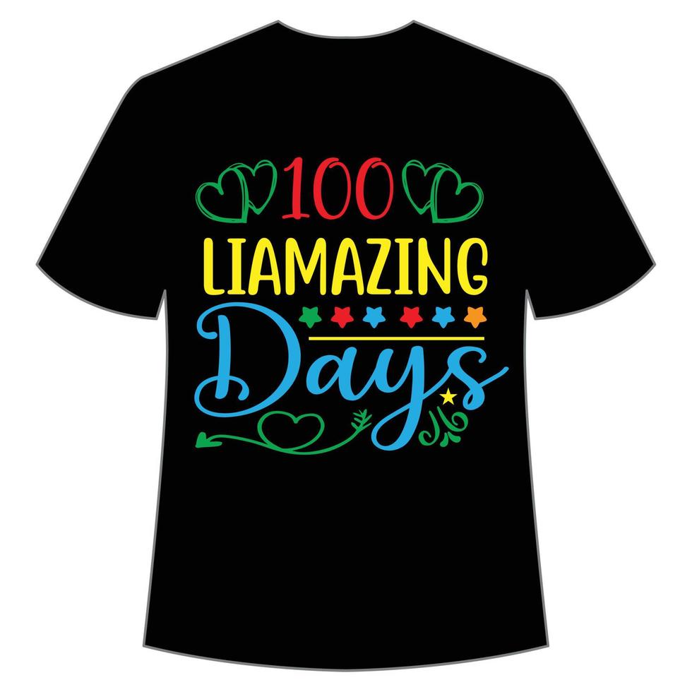 100 lia labyrint dagar t-shirt Lycklig tillbaka till skola dag skjorta skriva ut mall, typografi design för dagis pre k förskola, sista och först dag av skola, 100 dagar av skola skjorta vektor