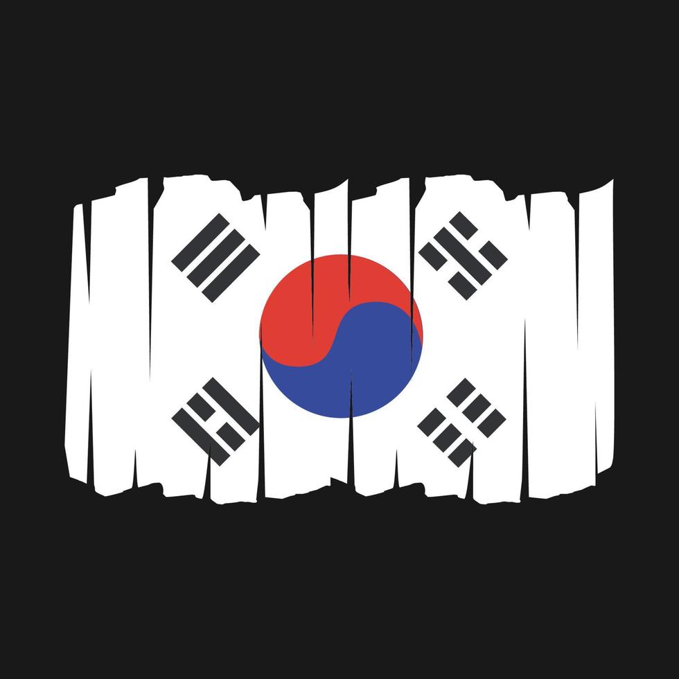 Sydkorea flaggborste vektor
