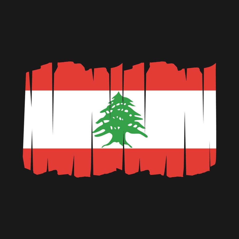 Libanon flaggborste vektor