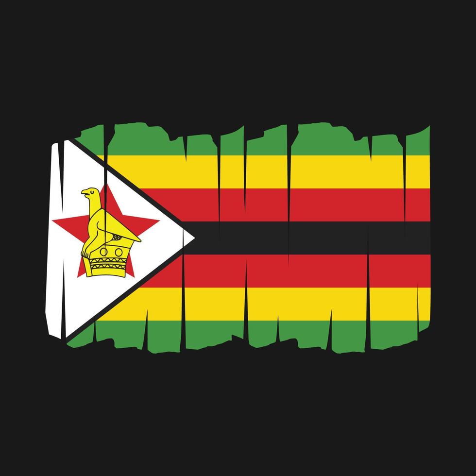 Simbabwe-Flagge-Pinsel vektor