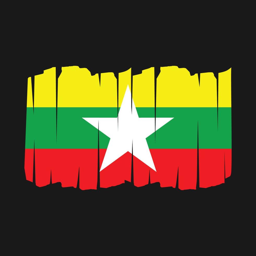 myanmars flaggborste vektor