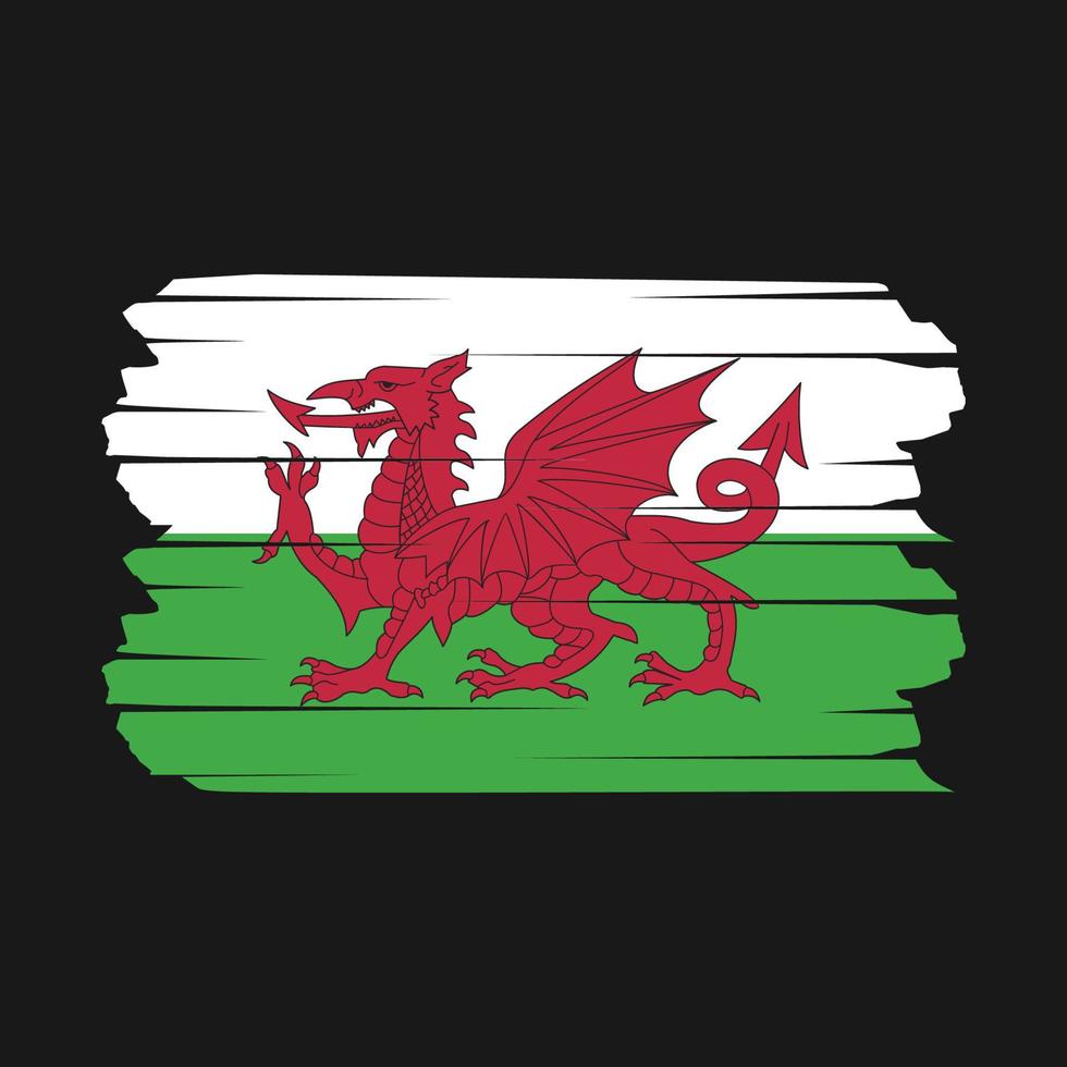 Wales-Flagge-Pinsel vektor