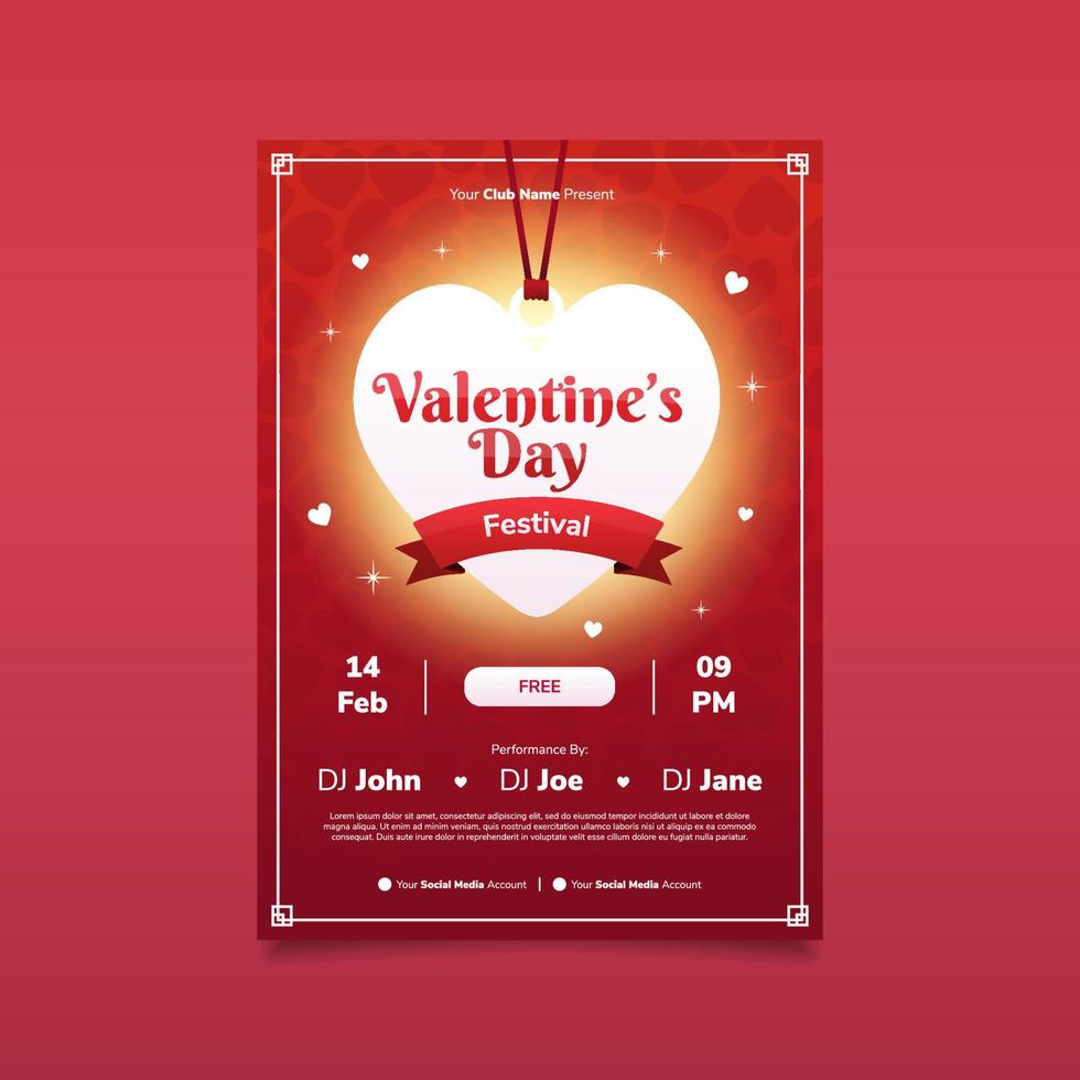 plakat für das valentinstagfestival vektor