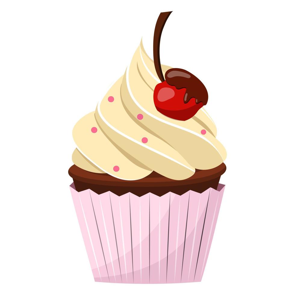 Cupcake. Vektor-Illustration auf weißem Hintergrund. vektor