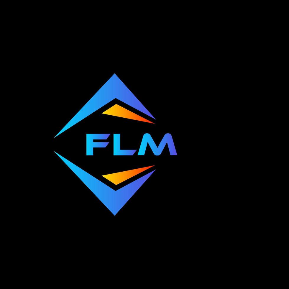 flm abstrakt teknologi logotyp design på svart bakgrund. flm kreativ initialer brev logotyp begrepp. vektor