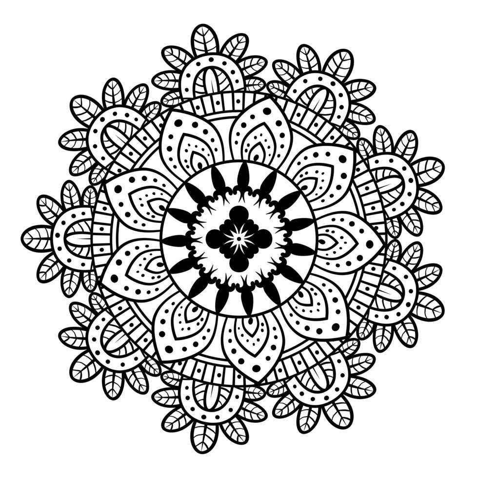 Blumenmandala im weißen Hintergrund, Vintage Luxusmandala vektor