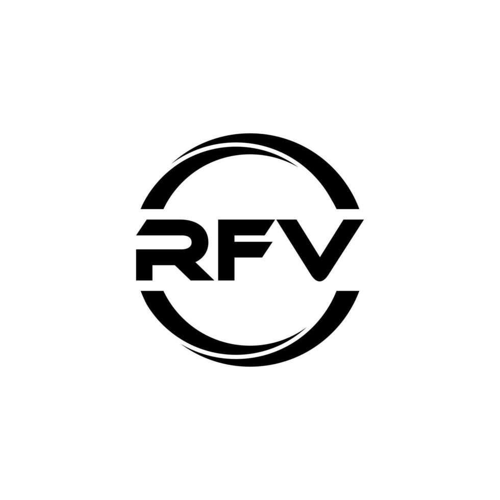 rfv brev logotyp design i illustration. vektor logotyp, kalligrafi mönster för logotyp, affisch, inbjudan, etc.