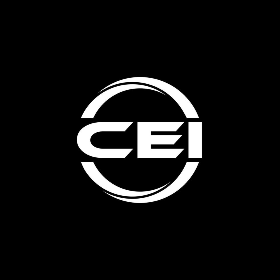 cei brev logotyp design i illustration. vektor logotyp, kalligrafi mönster för logotyp, affisch, inbjudan, etc.