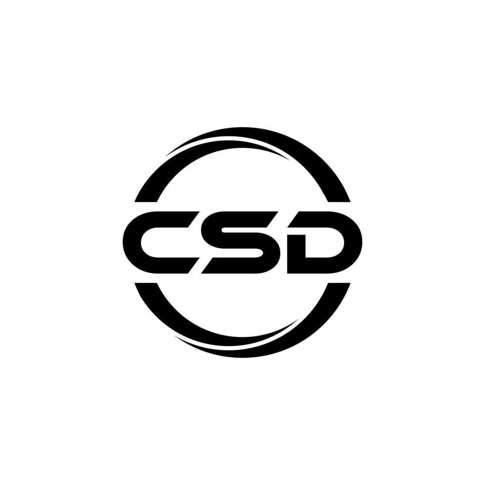 csd brev logotyp design i illustration. vektor logotyp, kalligrafi mönster för logotyp, affisch, inbjudan, etc.