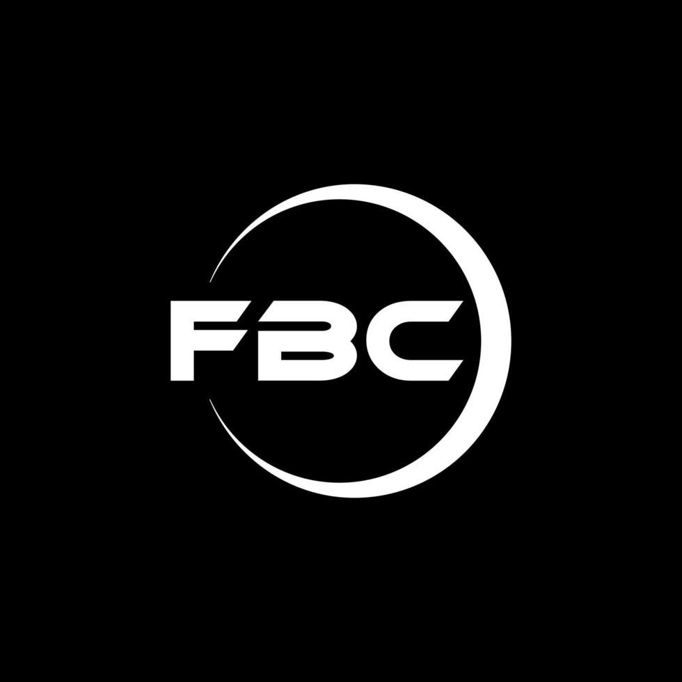 fbc brev logotyp design i illustration. vektor logotyp, kalligrafi mönster för logotyp, affisch, inbjudan, etc.