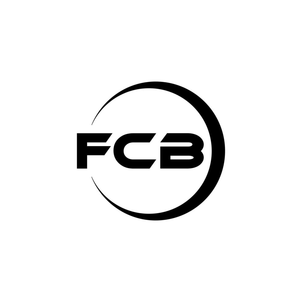 fcb brev logotyp design i illustration. vektor logotyp, kalligrafi mönster för logotyp, affisch, inbjudan, etc.