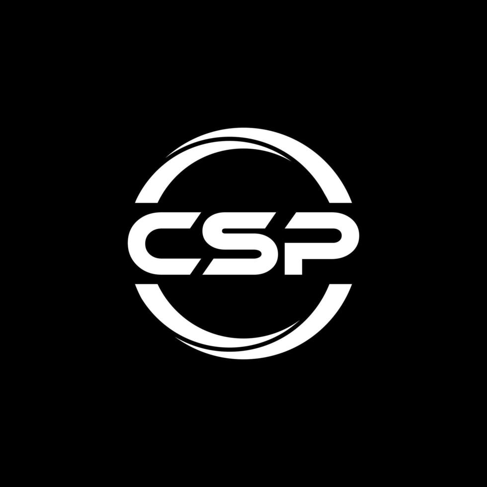 csp brev logotyp design i illustration. vektor logotyp, kalligrafi mönster för logotyp, affisch, inbjudan, etc.