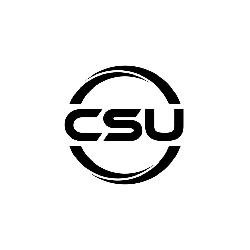 csu brev logotyp design i illustration. vektor logotyp, kalligrafi mönster för logotyp, affisch, inbjudan, etc.