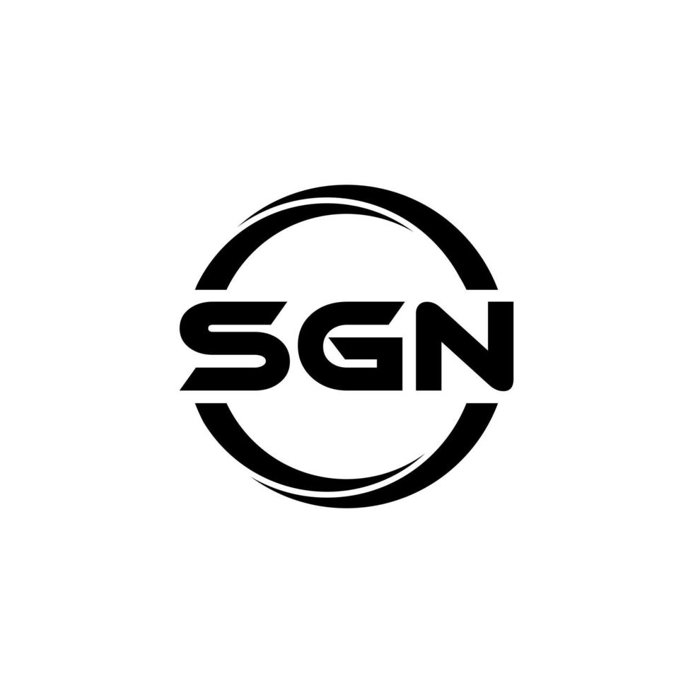 sgn brev logotyp design i illustration. vektor logotyp, kalligrafi mönster för logotyp, affisch, inbjudan, etc.