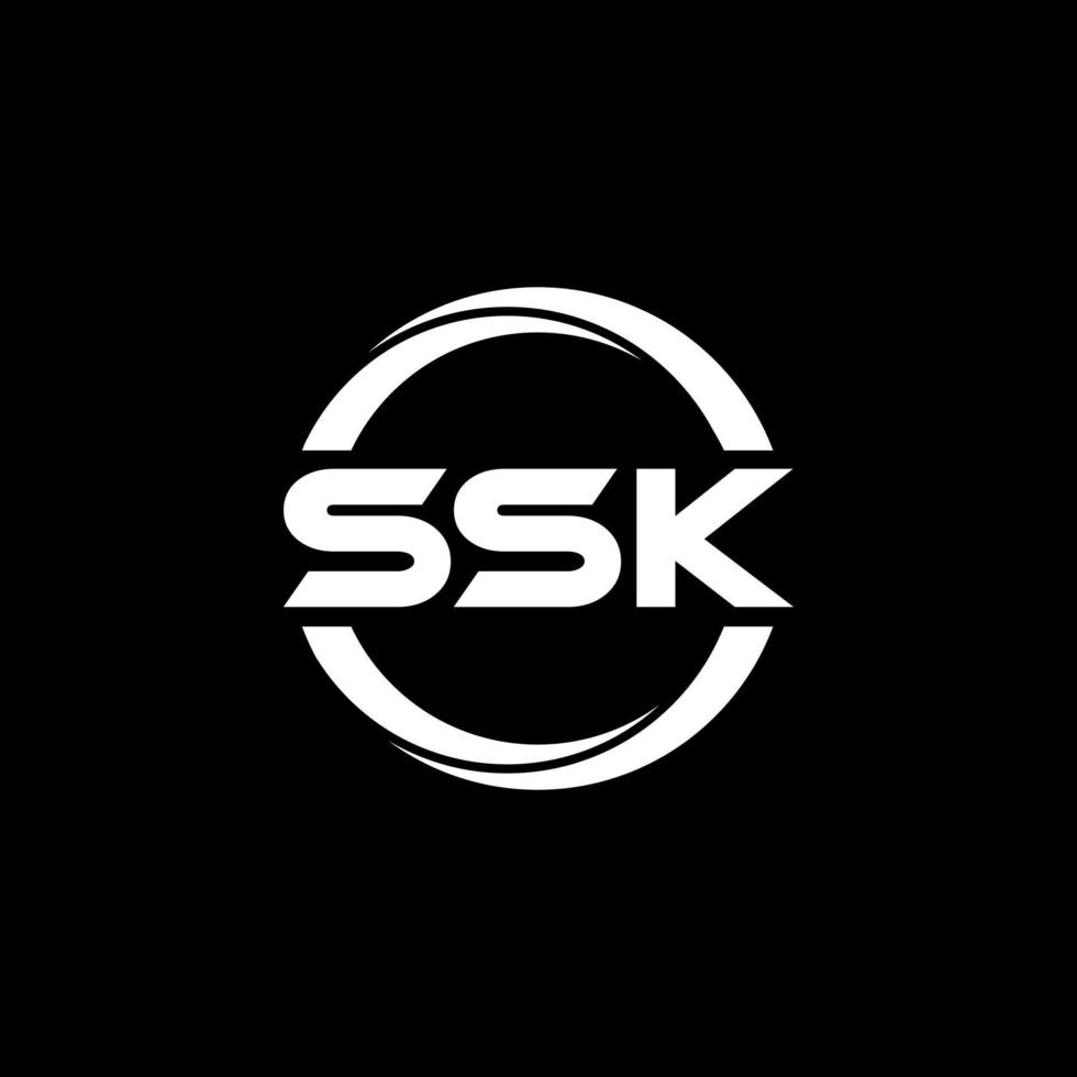ssk-Buchstaben-Logo-Design in Abbildung. Vektorlogo, Kalligrafie-Designs für Logo, Poster, Einladung usw. vektor