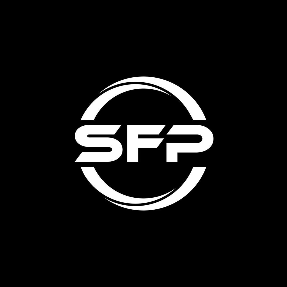 sfp brev logotyp design i illustration. vektor logotyp, kalligrafi mönster för logotyp, affisch, inbjudan, etc.